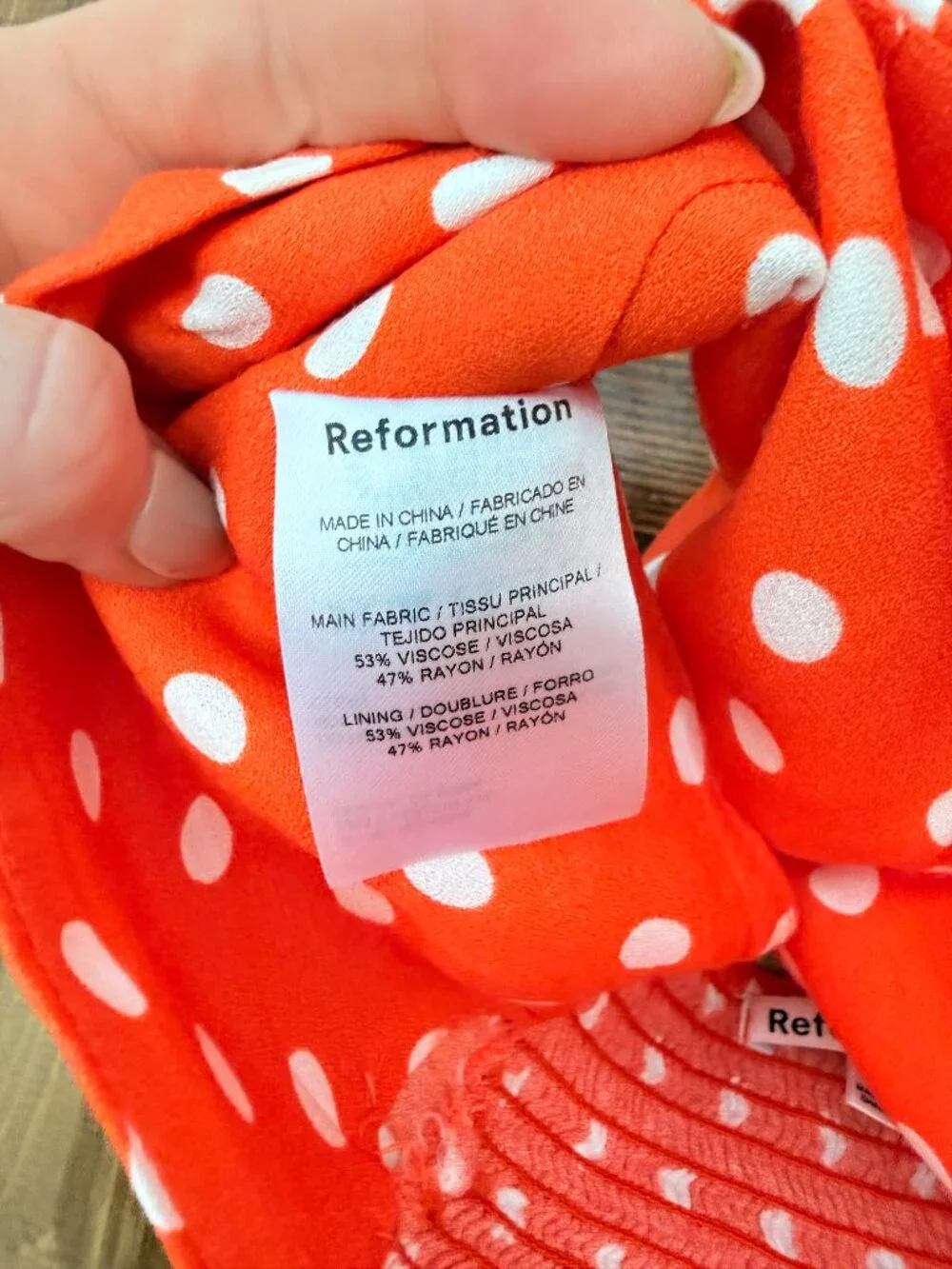 Reformation • Two Piece Set, Orange Polka Dot - Picture 14 of 16